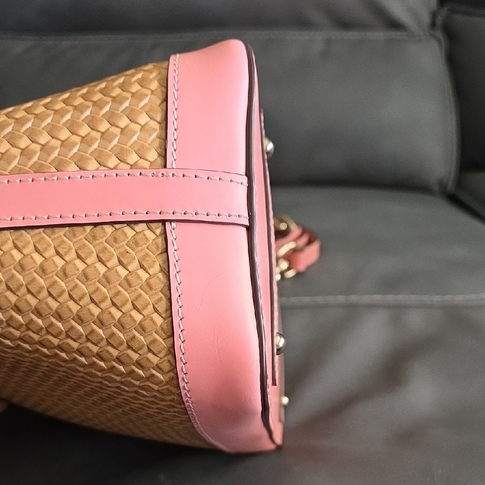 Dooney & Bourke Pink and Tan Woven Satchel Set - Picture 16 of 16